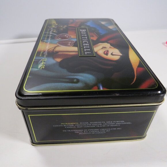 Botticelli Metal Tin Box Embossed lid Candy Tin 10" long - Picture 3 of 10